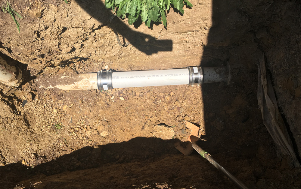 Repaired Sewer pipe